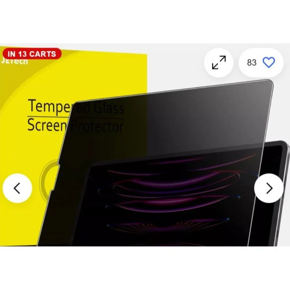 JETech Tempered Glass Screen Protector For iPad Pro 12.9 Inch 6th/5th/4th NWB